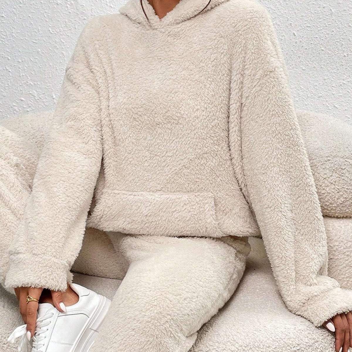 Belle | Oversized Hoodie Long Sleeve Fleece Teddy Winter Tracksuit Women