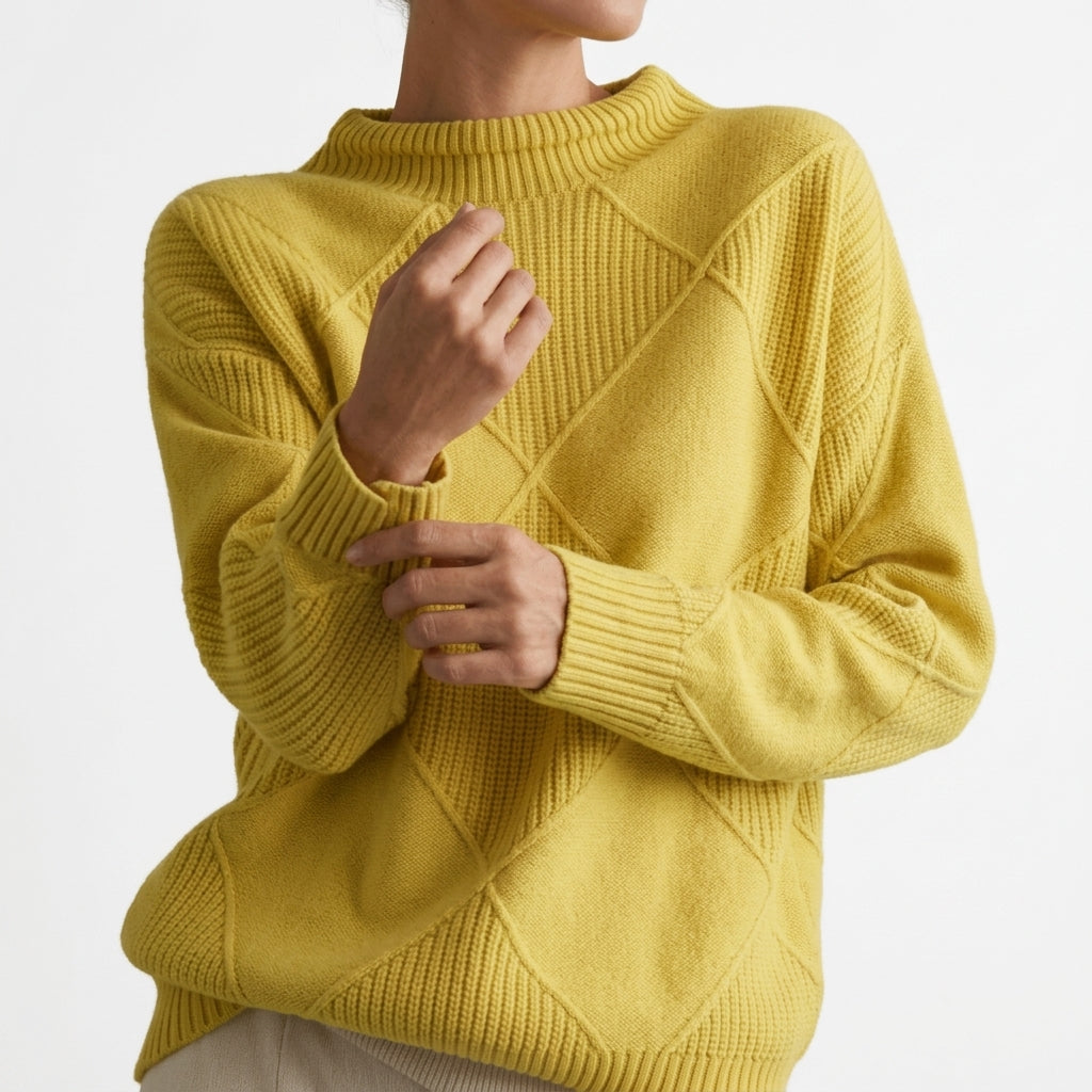 Mila | Oversized Chunky Ribbed Drop Shoulder Long Sleeve Turtleneck Winter Jumper Women
