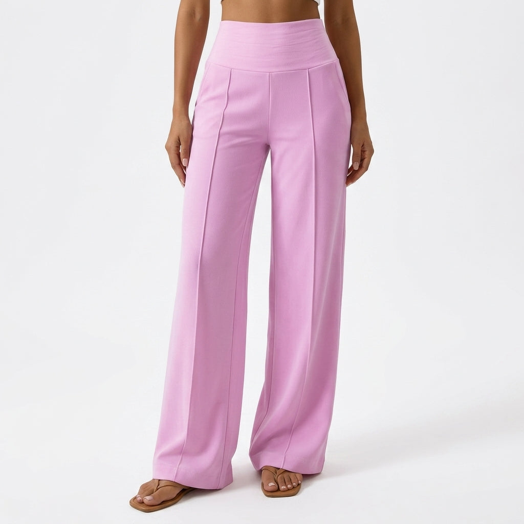 Aria | High Waisted Tailored Pleated Flowy Wide Leg Trousers Women