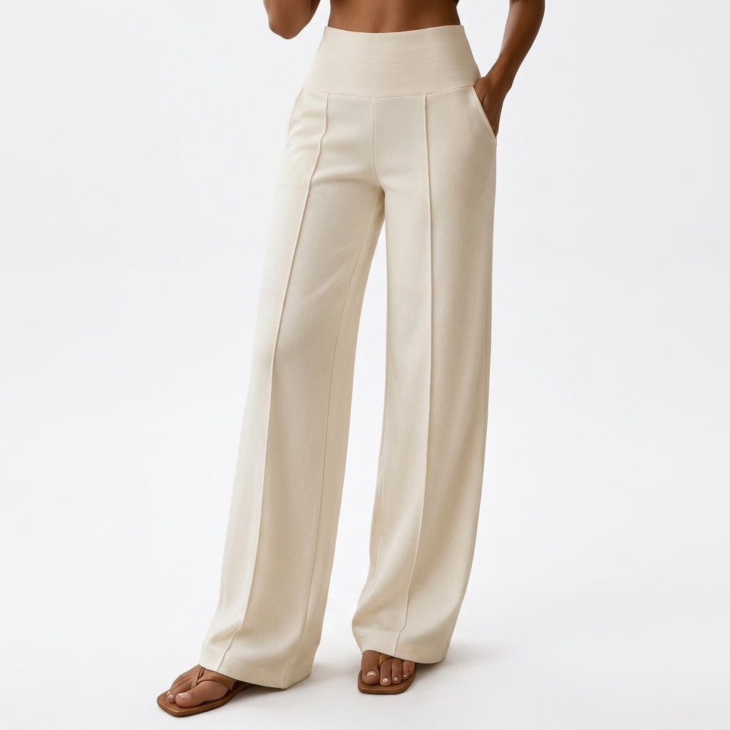 Aria | High Waisted Tailored Pleated Flowy Wide Leg Trousers Women