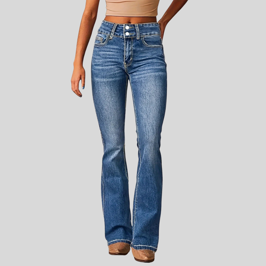 Sian | Mid Rise Autumn Slim Flare Jeans Women