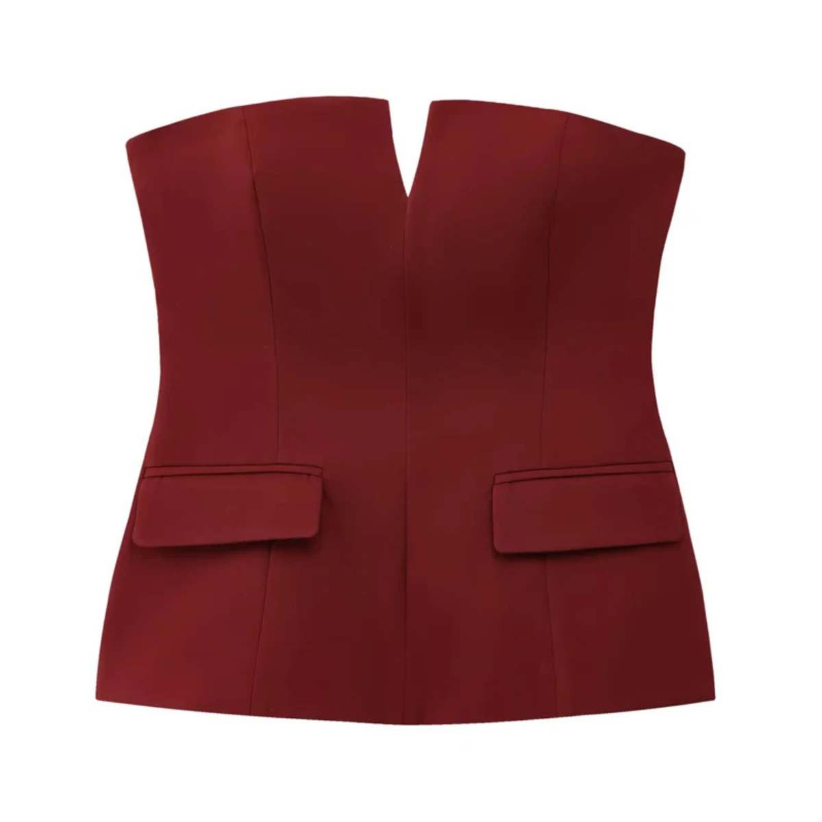 Zara | Strapless V Neck Sleeveless Fitted Peplum Going Out Tube Corset Top Women