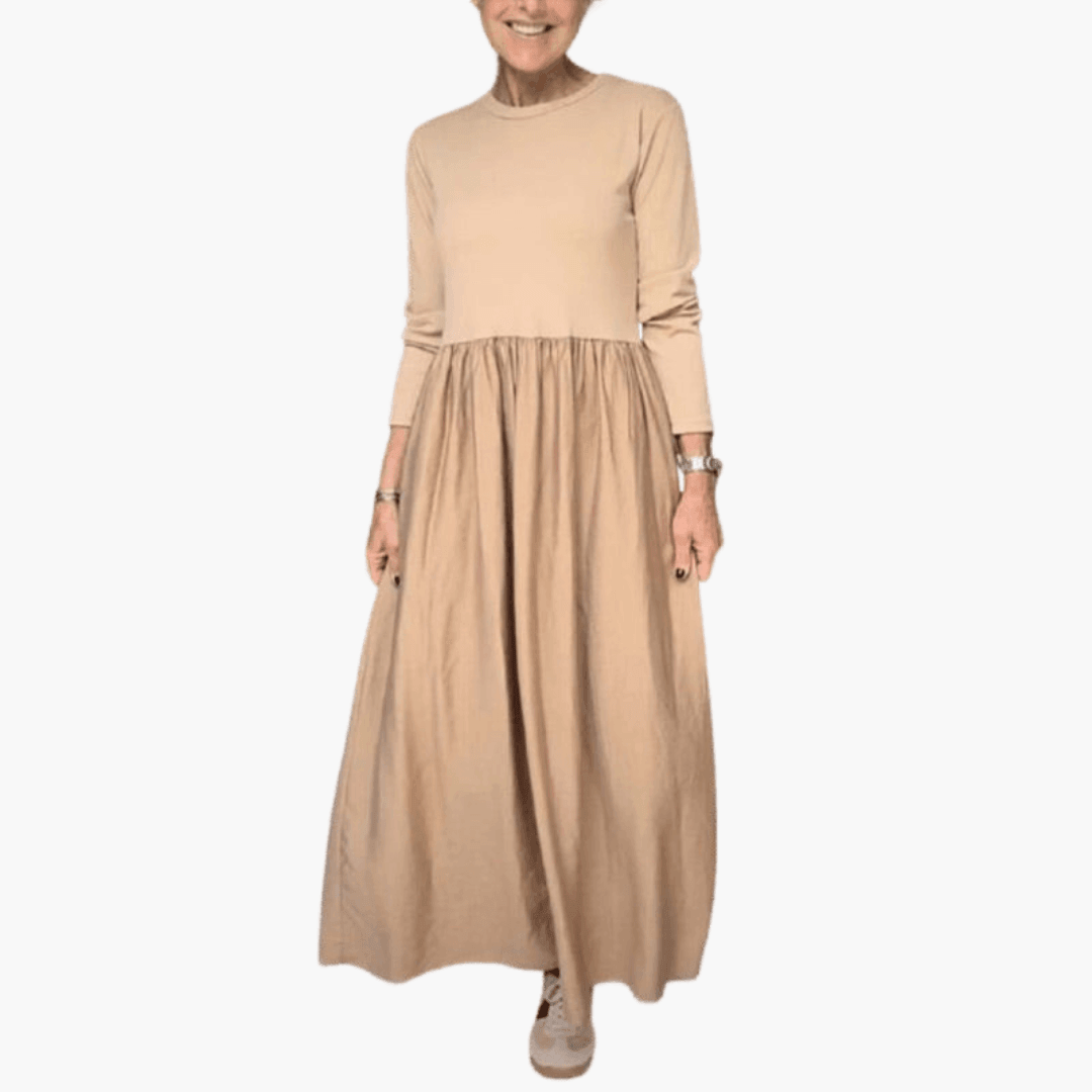 Bonnie | Flowy Modest Autumn Maxi Long Sleeve Dress Women