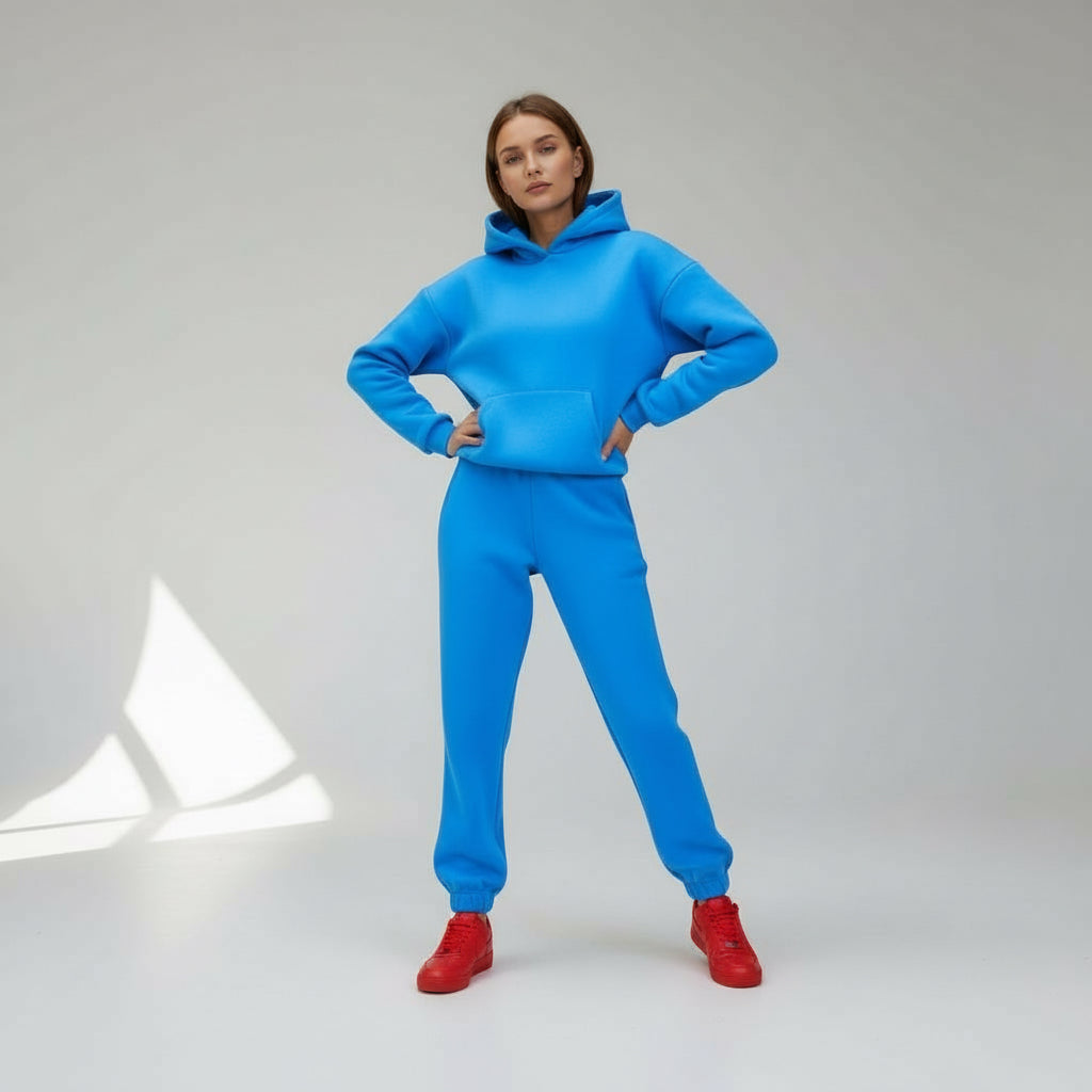 Della | Oversized Hoodie Long Sleeve Fleece Tracksuit Women