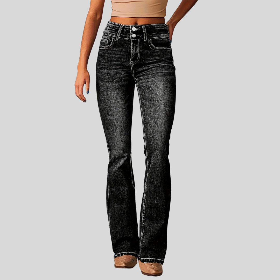 Sian | Mid Rise Autumn Slim Flare Jeans Women