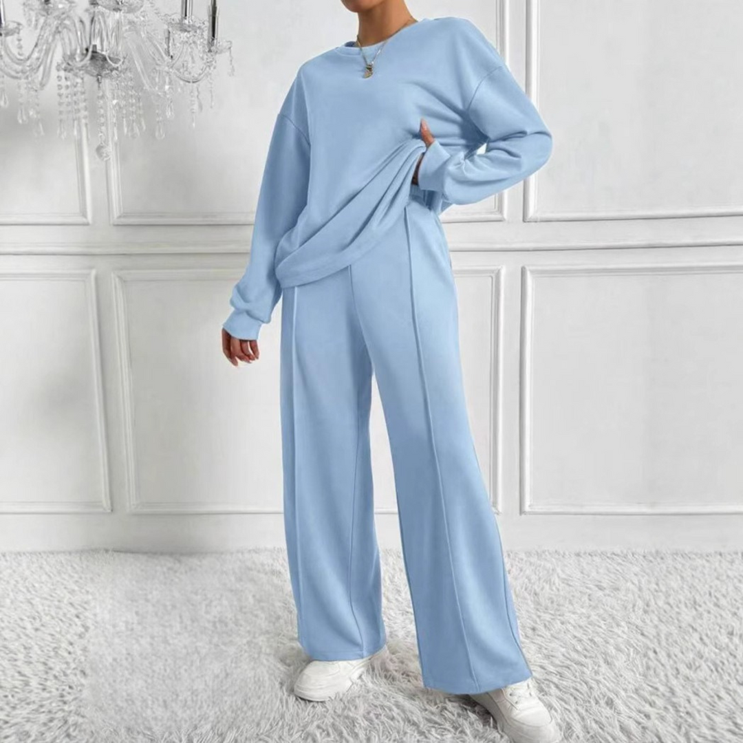 Emmy | Fleece Oversized Long Sleeve Autumn Wide Leg Tracksuit Women