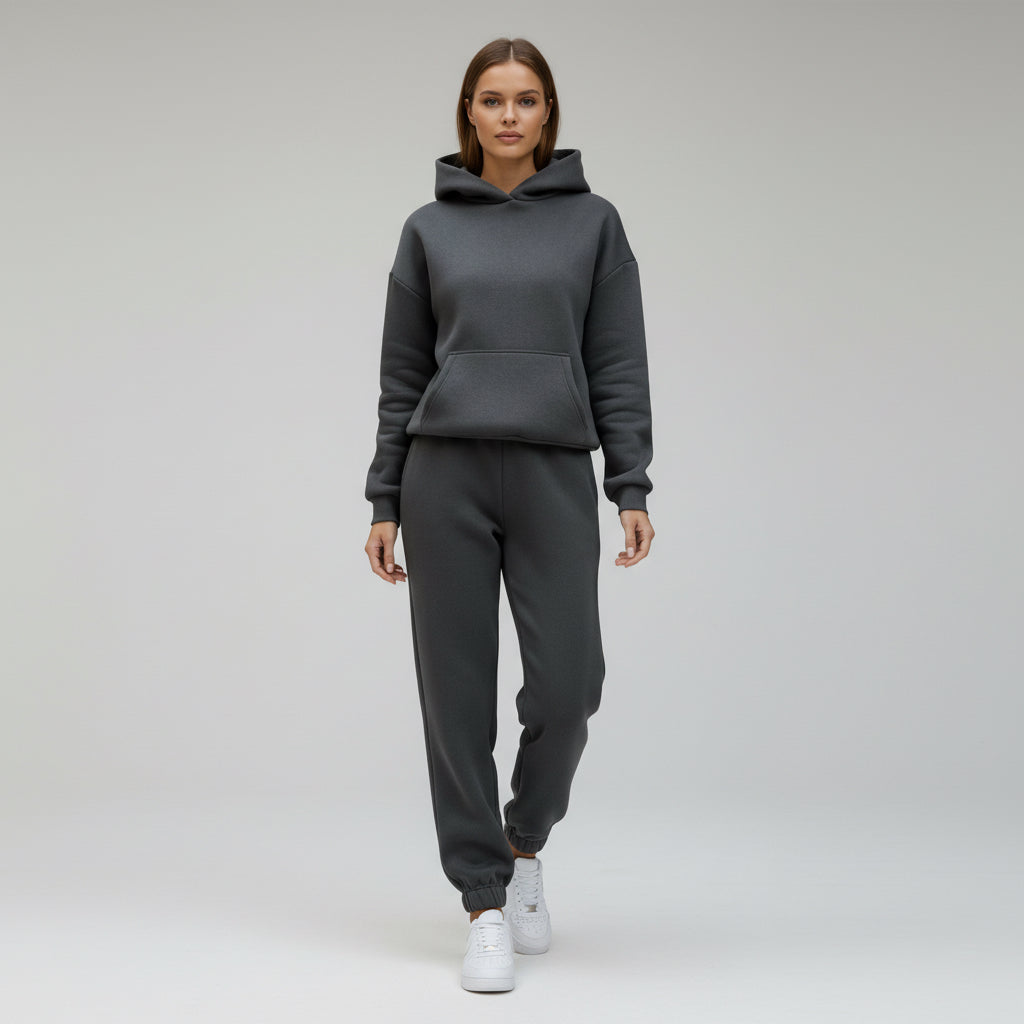 Della | Oversized Hoodie Long Sleeve Fleece Tracksuit Women