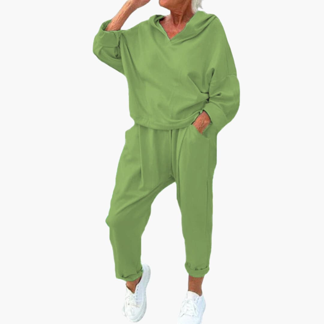 Celia | Autumn Oversized Hoodie V Neck Long Sleeve Loose Tracksuit Women