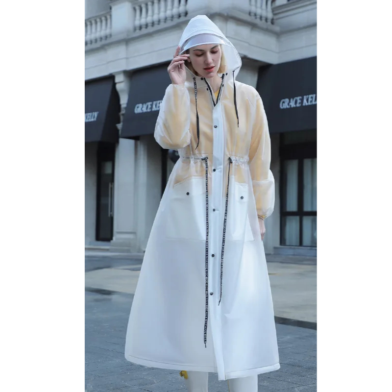 Beth | Tie Waist Pocket Full Length Hooded Longline Autumn Waterproof Coat Women