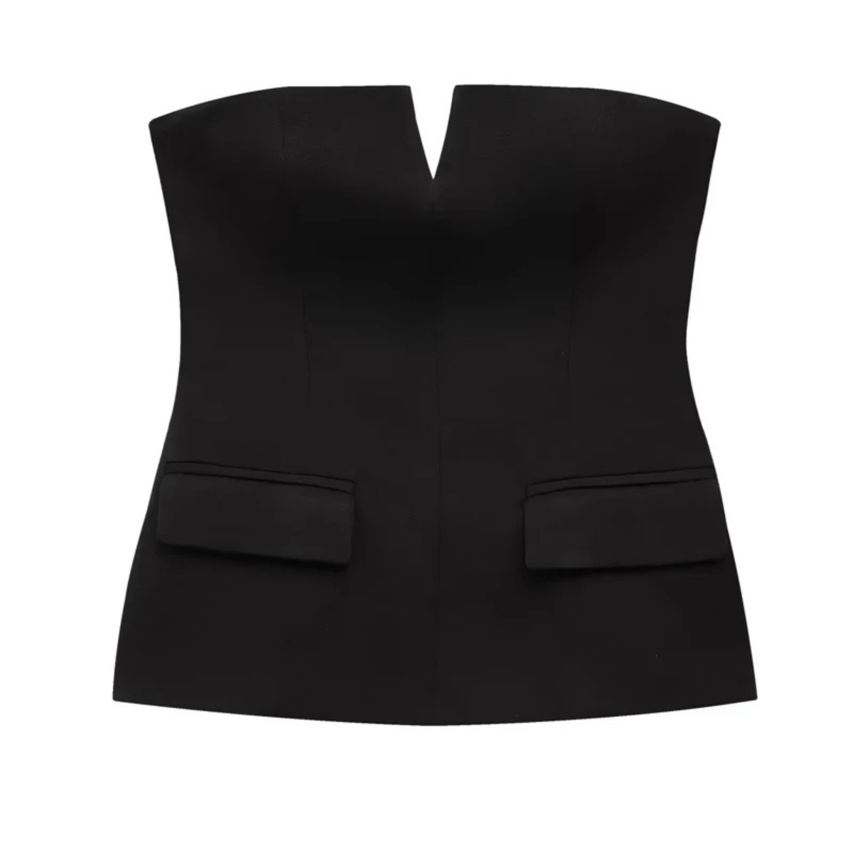 Zara | Strapless V Neck Sleeveless Fitted Peplum Going Out Tube Corset Top Women