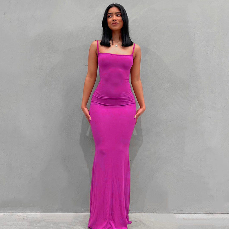Nala | Strappy Square Neck Bodycon Mermaid Maxi Evening Dress Women