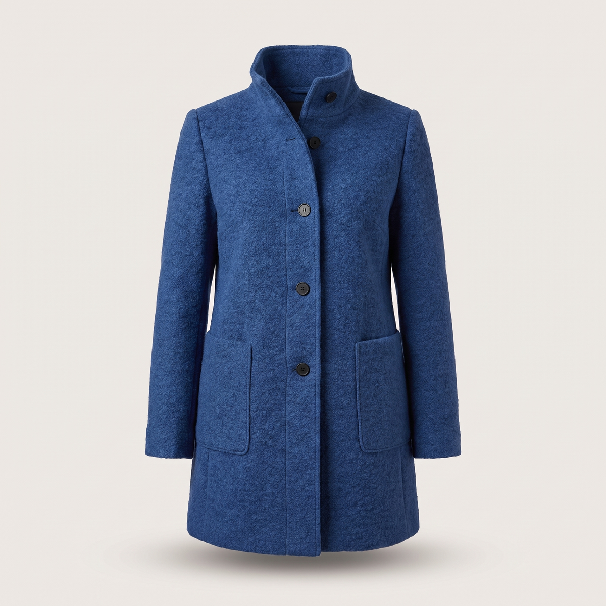 Honey | Funnel Neck Buttoned Pocket A Line Smart Tailored Coat Women