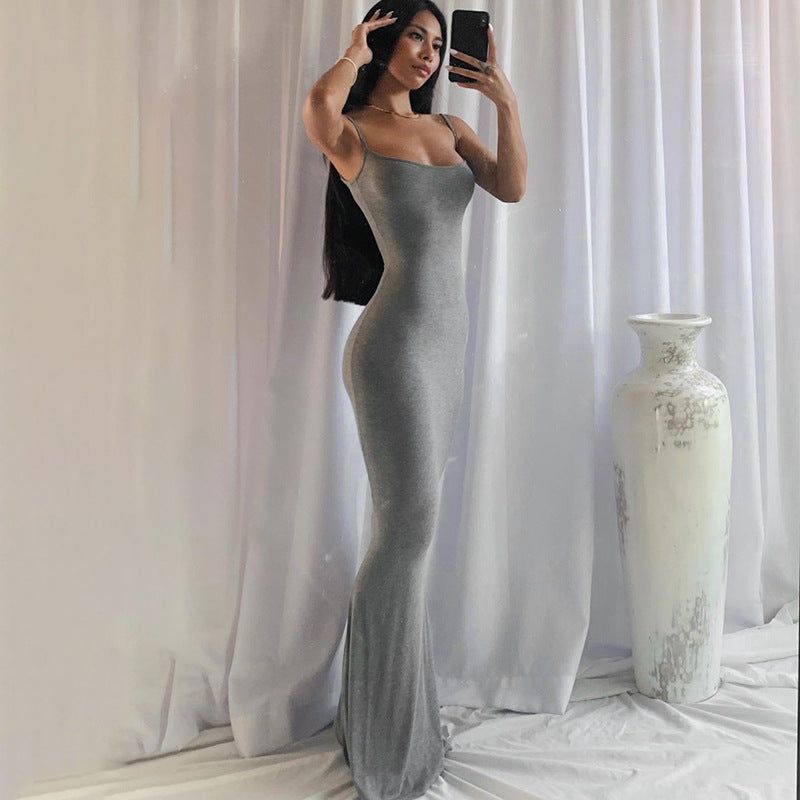 Nala | Strappy Square Neck Bodycon Mermaid Maxi Evening Dress Women