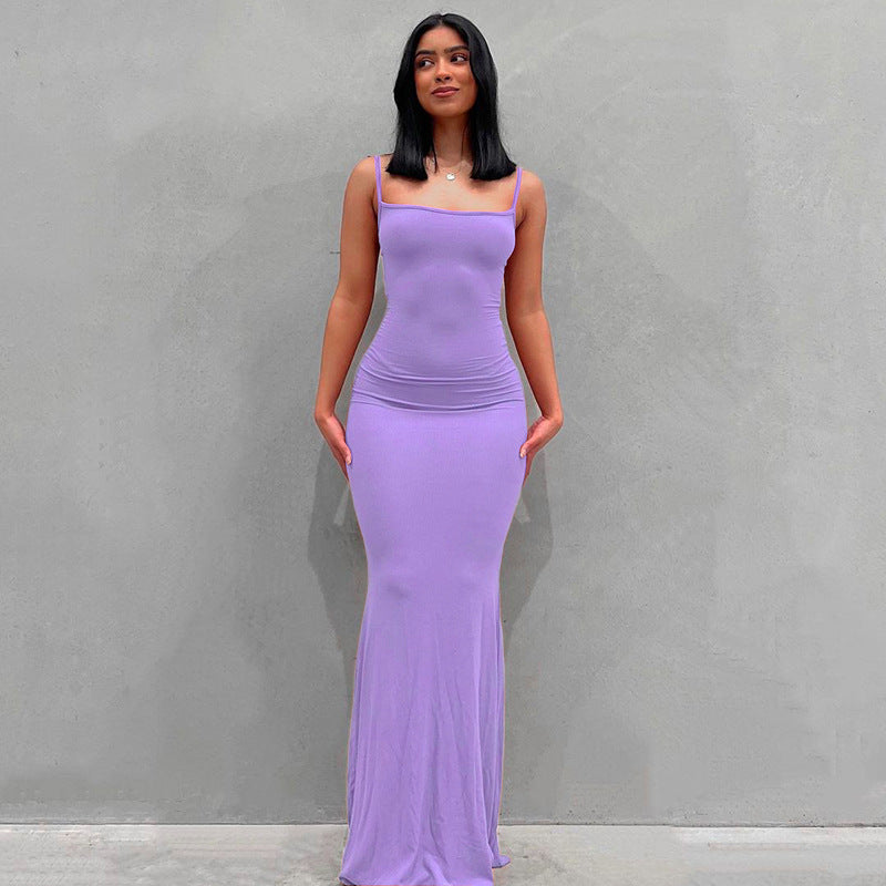 Nala | Strappy Square Neck Bodycon Mermaid Maxi Evening Dress Women