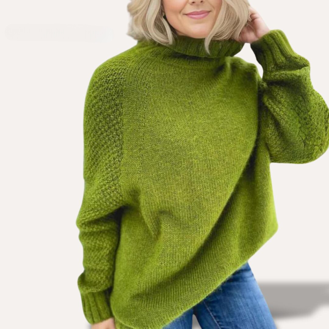 Winnie | Oversized Drop Shoulder Long Sleeve Turtleneck Autumn Winter Jumper Women