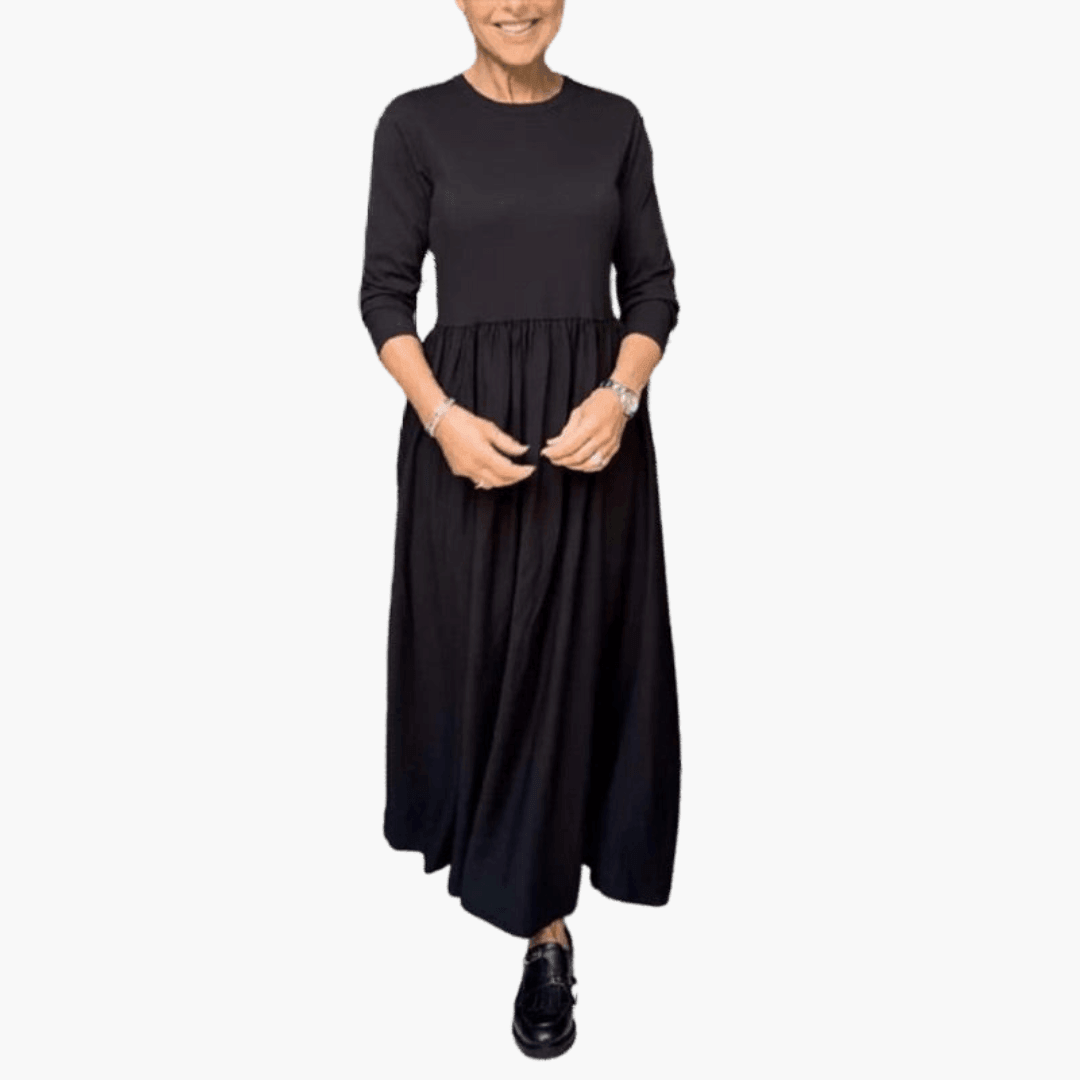 Bonnie | Flowy Modest Autumn Maxi Long Sleeve Dress Women