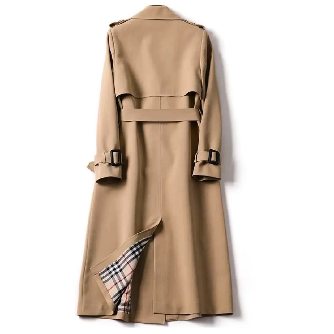 Double Breasted Trench Coat with Belt - Camel