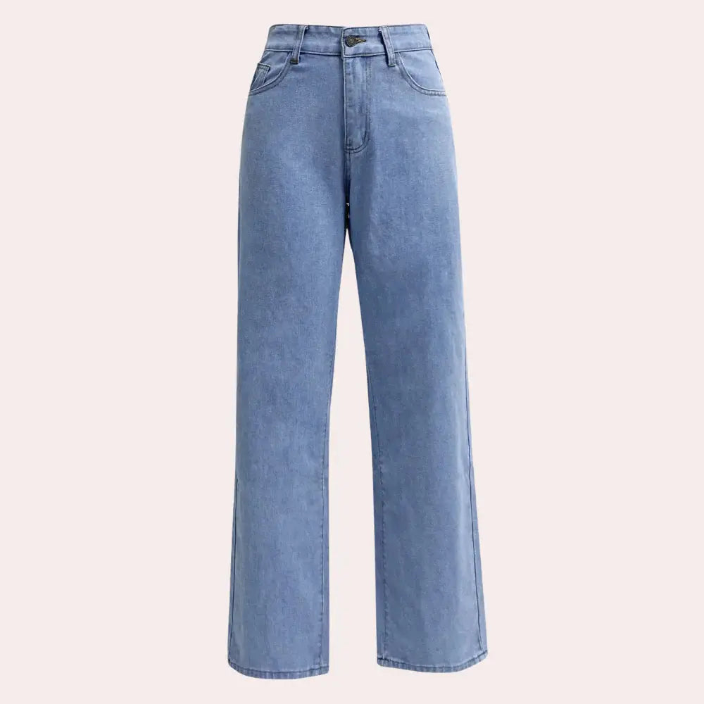 Dolly | High Waisted Denim Pocket Zip Autumn Straight Leg Jeans Women