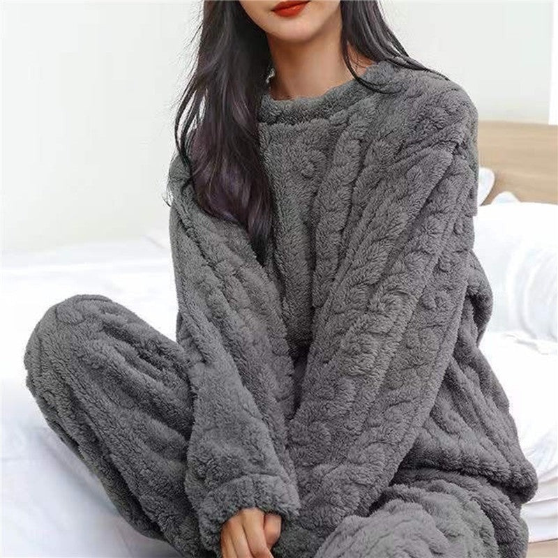 Jana | Fluffy Cable Knit Oversized Long Sleeve Winter Pyjamas Women