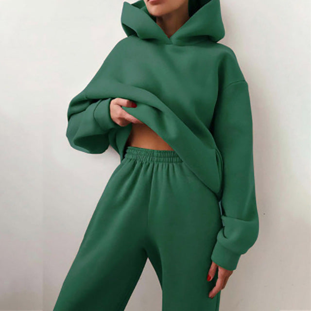 Della | Oversized Hoodie Long Sleeve Fleece Tracksuit Women