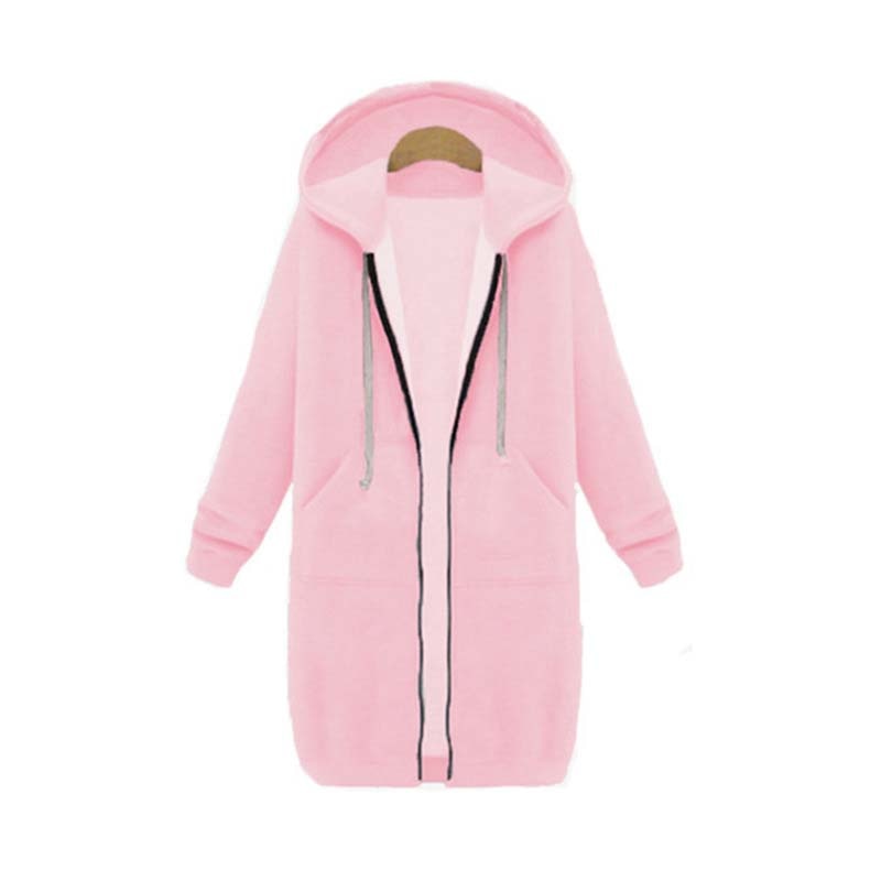 Nala | Zip Up Drawstring Pockets Fleece Oversized Autumn Longline Hoodie Women