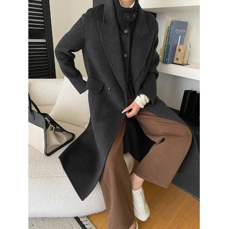 Enya | Long Lapel Pocket Smart Tailored Coat Women