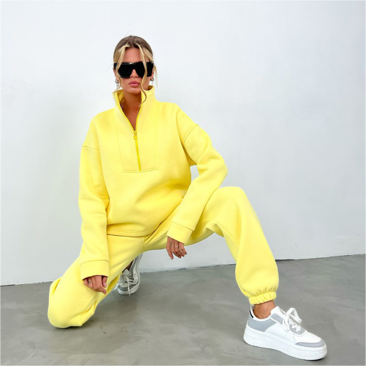 Paige | Oversized Zip Up Long Sleeve High Neck Fleece Winter Tracksuit Women