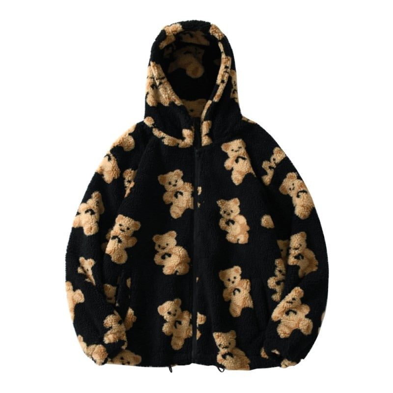 Noa | Winter Oversized Hooded Full Zip Sherpa Teddy Fleece Jacket Women