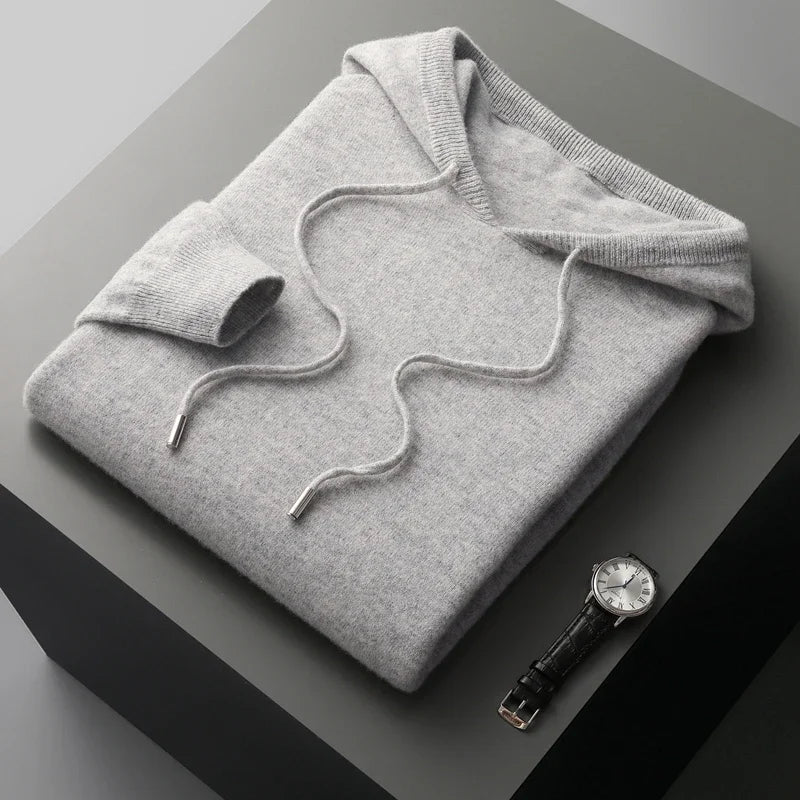 Men's Knitted Hoodie with Drawstring | Savoni