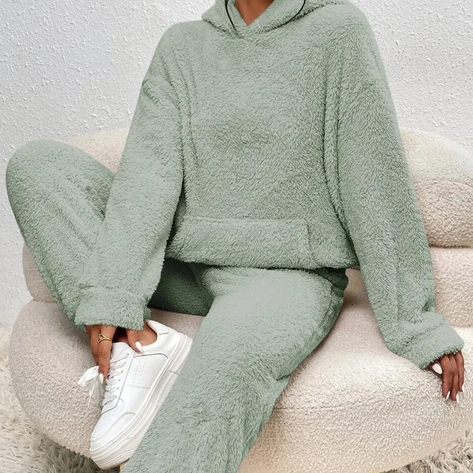 Belle | Oversized Hoodie Long Sleeve Fleece Teddy Winter Tracksuit Women