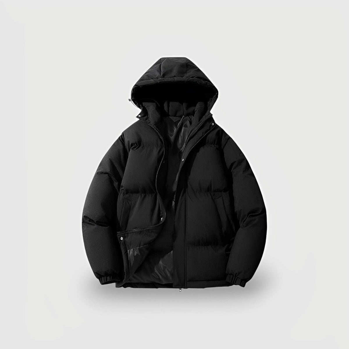 Maya | Winter Oversized Zip Up Hooded Quilted Funnel Neck Padded Puffer Jacket Women