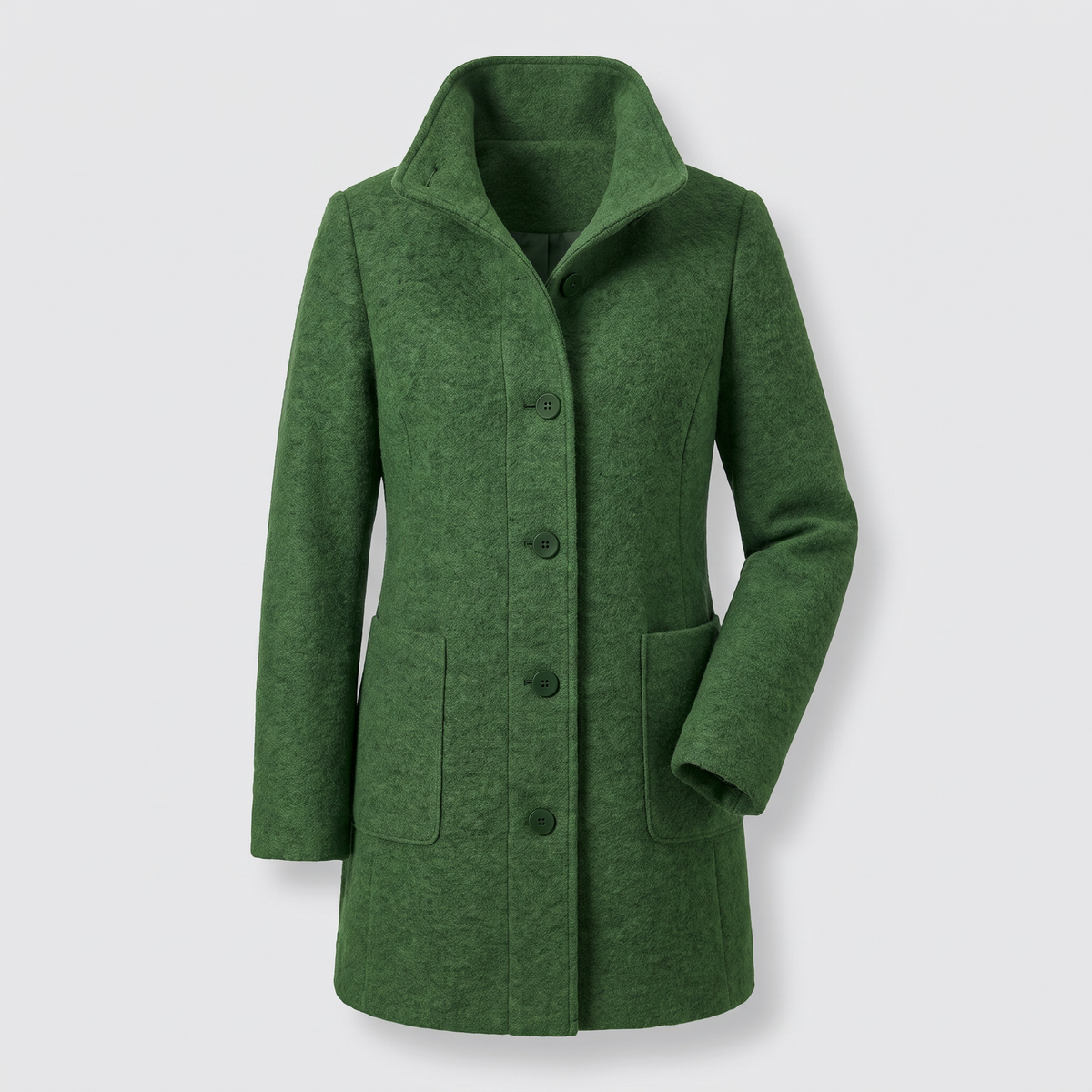 Honey | Funnel Neck Buttoned Pocket A Line Smart Tailored Coat Women