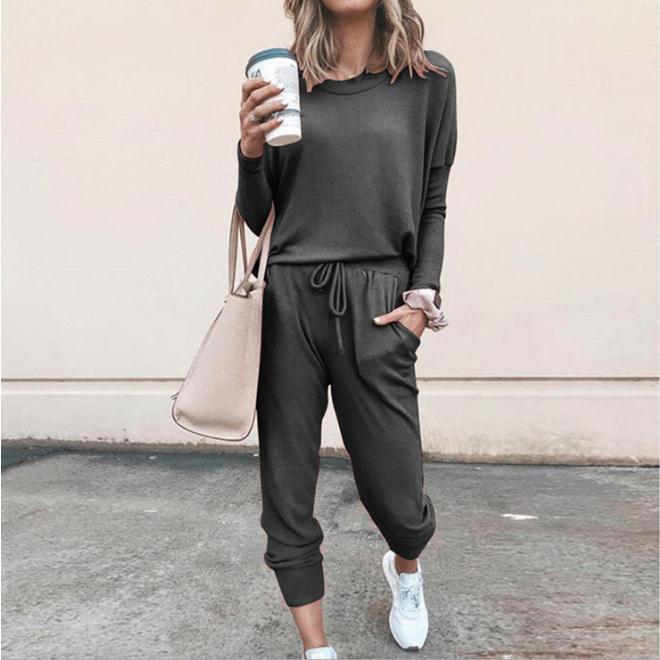 Libby | Knitted Loose Long Sleeve Tie Waist Oversized Tracksuit Women