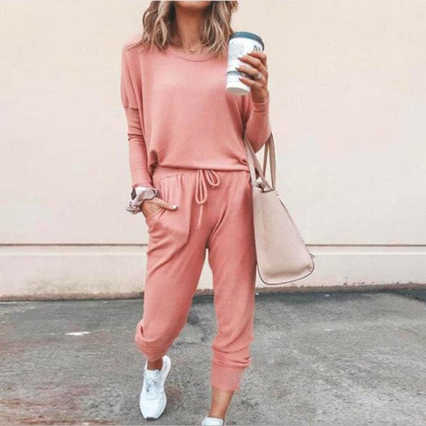 Libby | Knitted Loose Long Sleeve Tie Waist Oversized Tracksuit Women