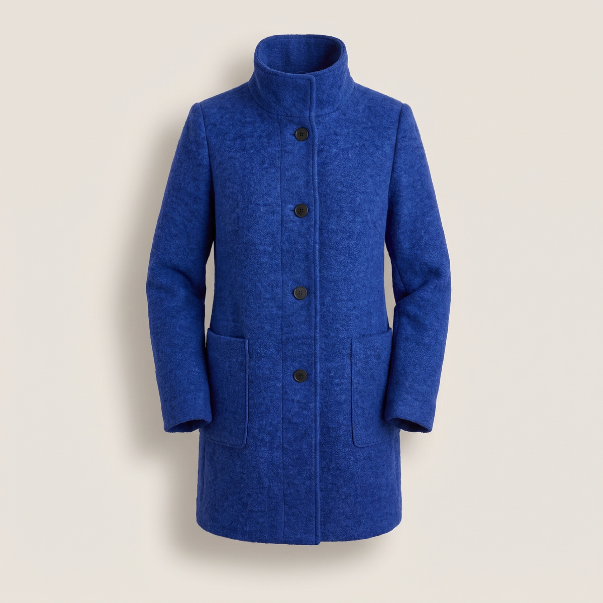 Honey | Funnel Neck Buttoned Pocket A Line Smart Tailored Coat Women