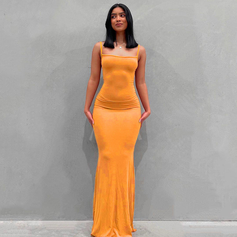 Nala | Strappy Square Neck Bodycon Mermaid Maxi Evening Dress Women