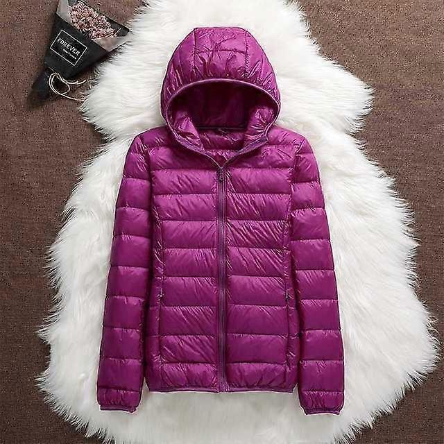 Enya | Winter Fitted Shiny Quilted Zip Up Hooded Padded Puffer Jacket Women