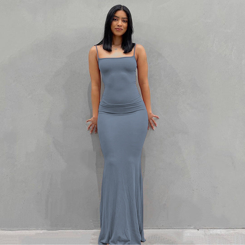 Nala | Strappy Square Neck Bodycon Mermaid Maxi Evening Dress Women