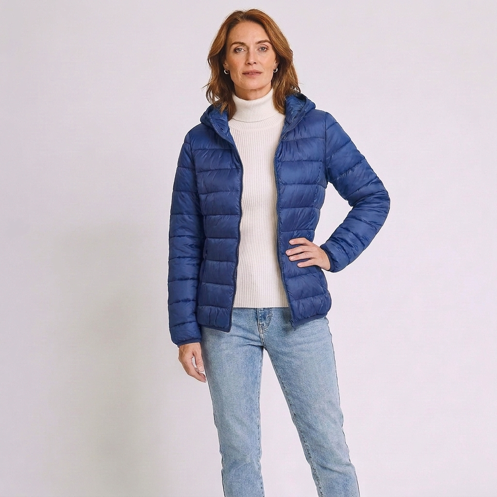 Alba | Winter Zip Up Hooded Short Quilted Padded Puffer Jacket Women