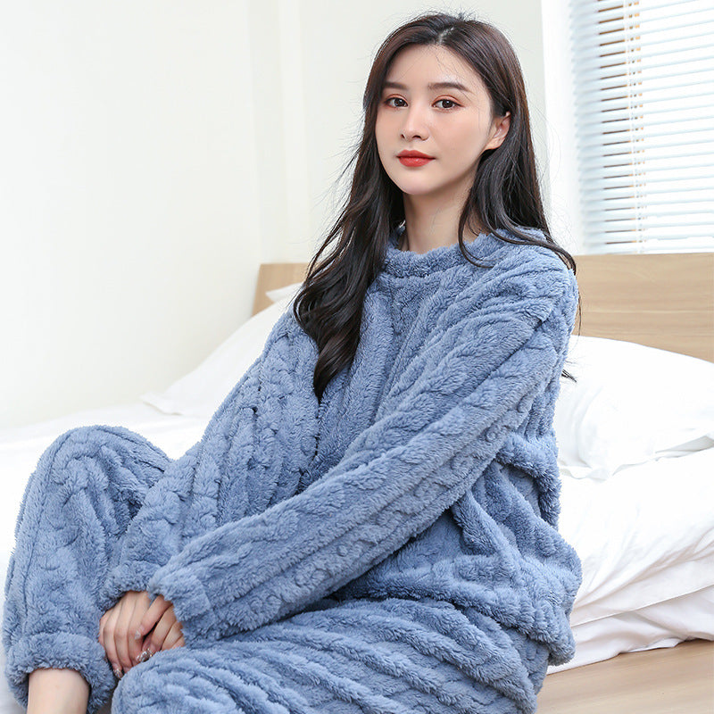 Zia | Cable Knit Fleece Oversized Long Sleeve Winter Pyjamas Women