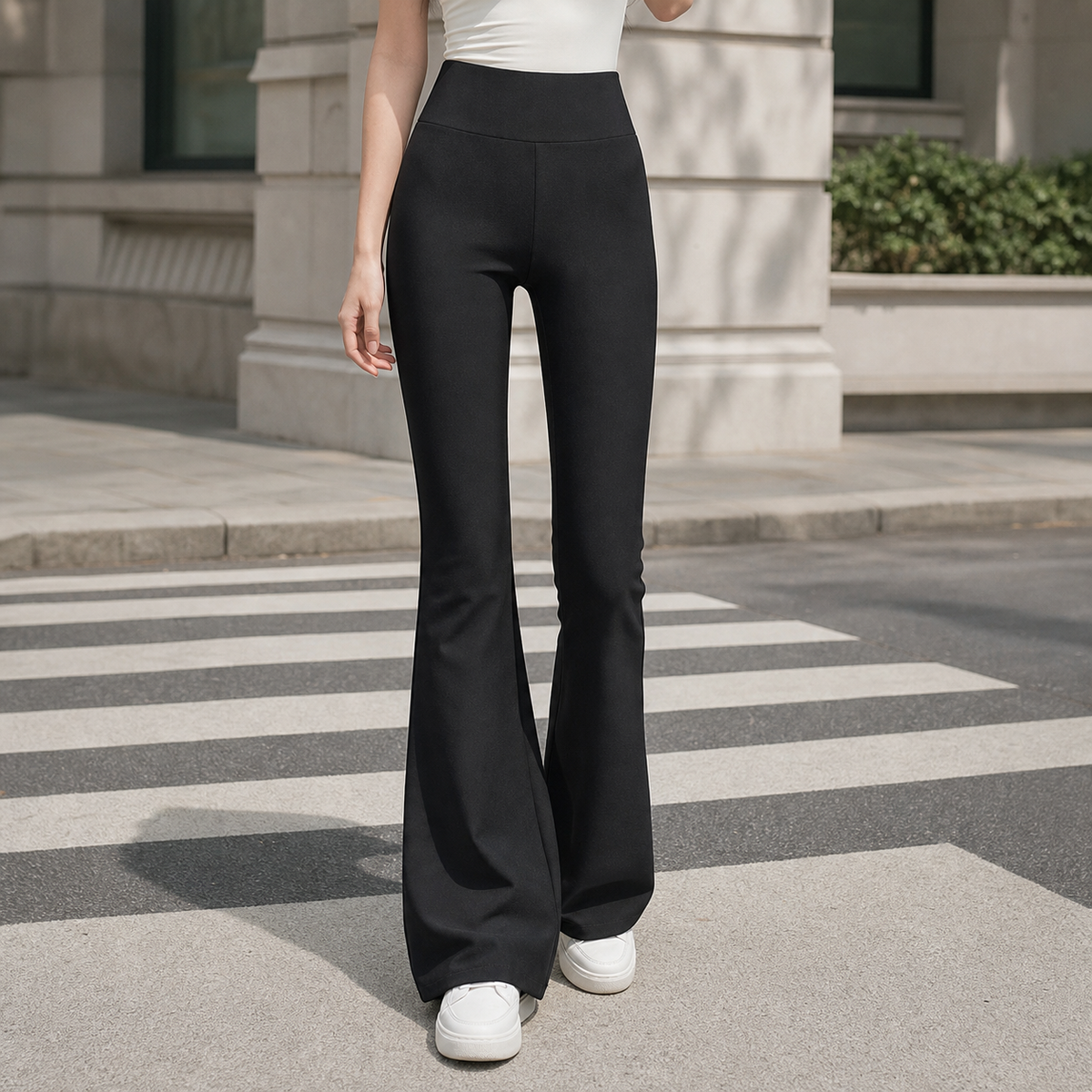 Brooke | High Waisted Fitted Autumn Flared Trousers Women