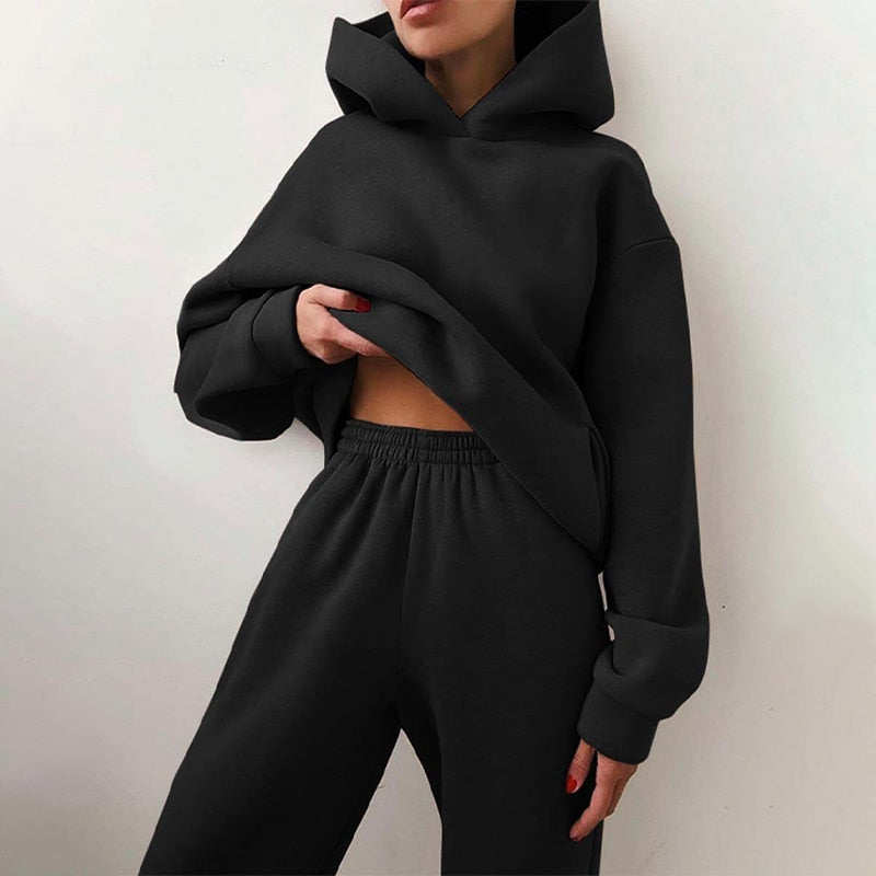 Juno | Winter Oversized Hoodie Long Sleeve Fleece Tracksuit Women