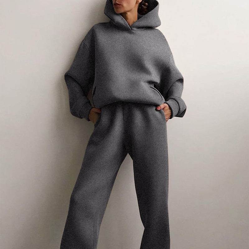 Juno | Winter Oversized Hoodie Long Sleeve Fleece Tracksuit Women