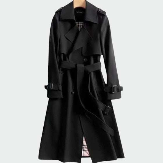 Double Breasted Trench Coat with Belt - Camel