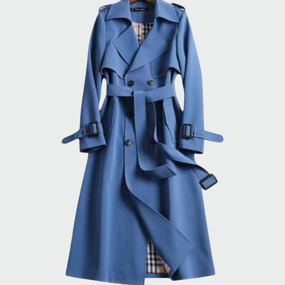 Double Breasted Trench Coat with Belt - Camel
