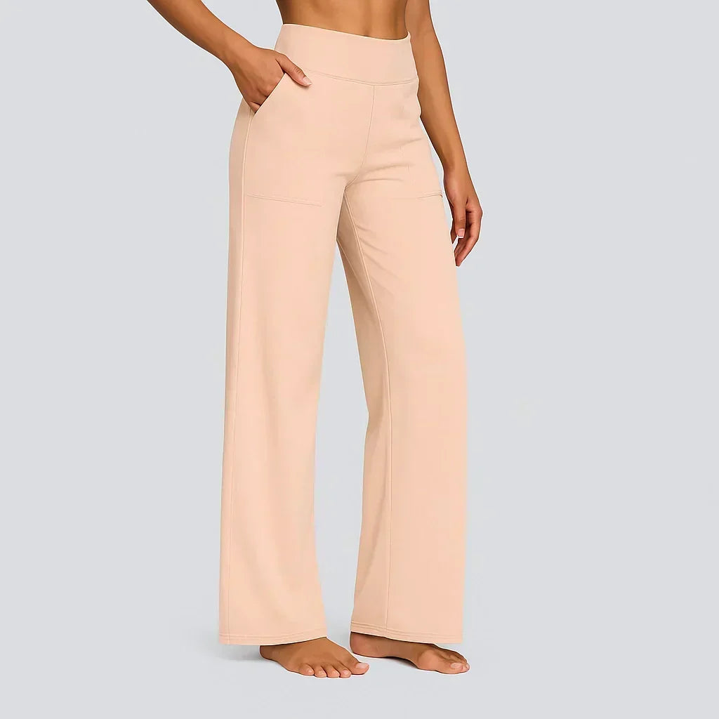 Sara | High Waisted Tailored Pockets Relaxed Autumn Wide Leg Trousers Women