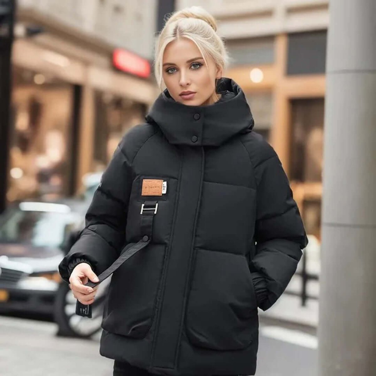 Wren | Winter Oversized Hooded Funnel Neck Quilted Puffer Jacket Women
