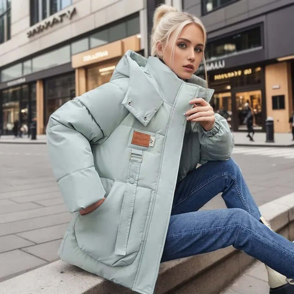 Wren | Winter Oversized Hooded Funnel Neck Quilted Puffer Jacket Women