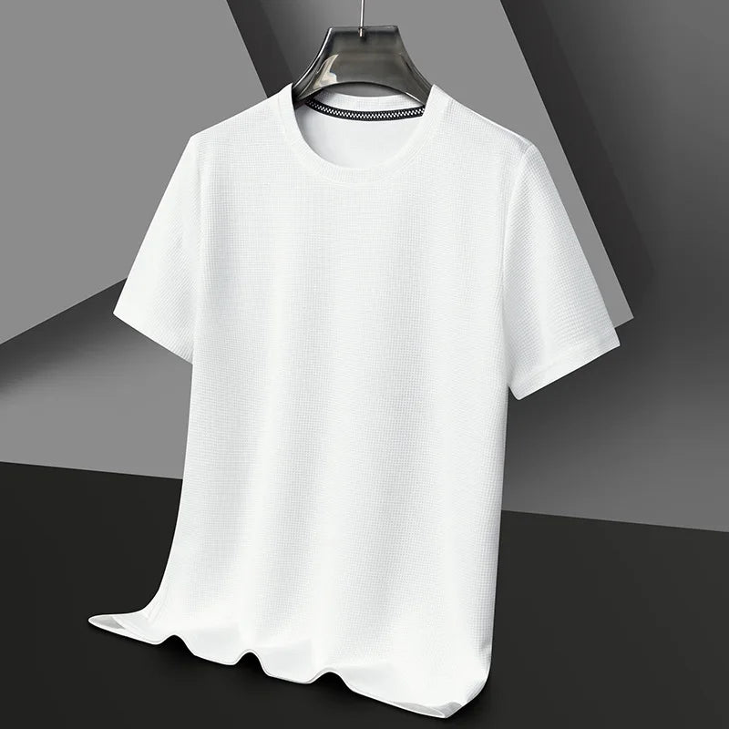 Men's Waffle Knit T-Shirt with Crew Neck | Mason - White