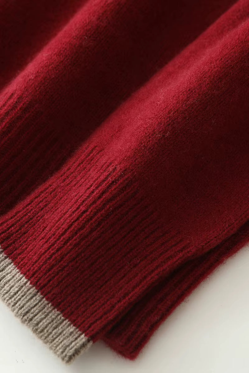 Men's Fine Knit Quarter-Zip with Contrast Collar | Savoni